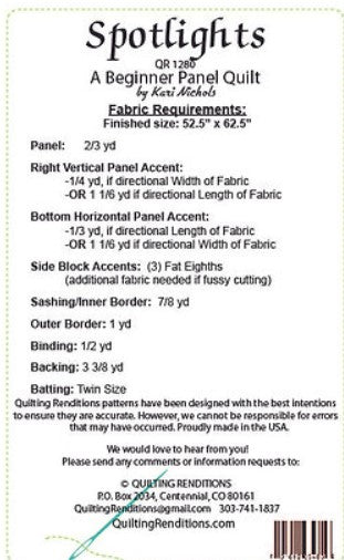 Spotlight Quilt PDF Pattern by Quilting Renditions