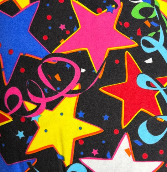 Starz Black Flannel Fabric