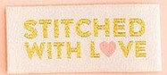 Sarah Hearts, Stitched with Love,  Premium Woven Clothing/Quilt Labels