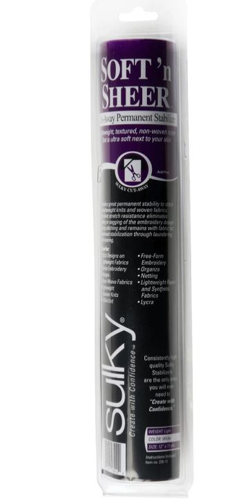 Sulky Cut Away Soft N Sheer Stabilizer White 12"