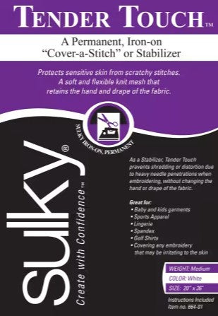Cut Away Tender Touch Iron-On Backing White