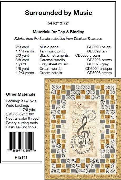 Surrounded by Music PDF Download Quilt Pattern by Pine Tree Country Quilts