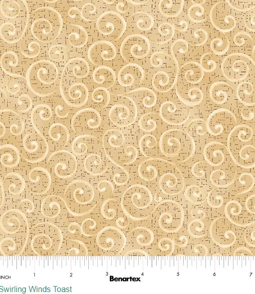 Swirling Winds Toast Cotton Fabric
