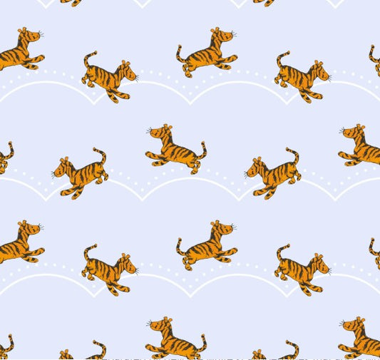 Winnie the Pooh Light Blue Tigger Cotton Fabric