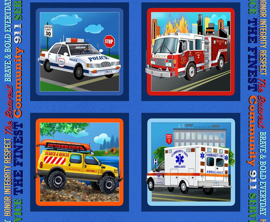 To the Rescue Fabric Blocks Panel