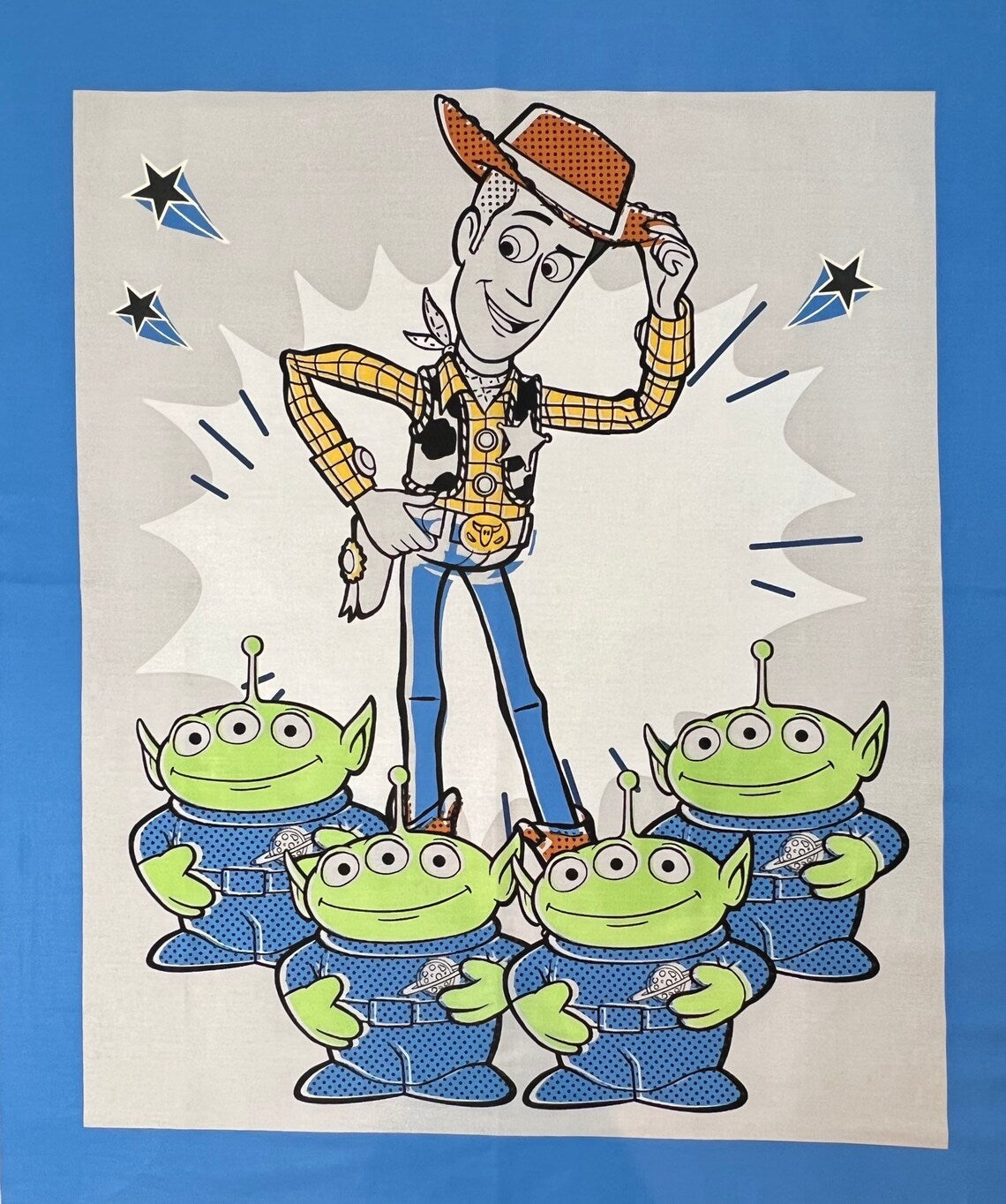 Toy Story Woody Alien Crowd Fabric Panel