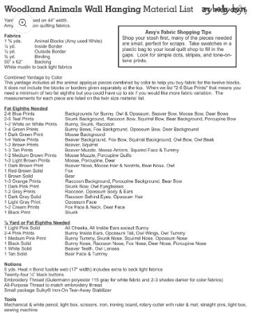 Woodland Animals PDF Download Quilt Pattern by Amy Bradley