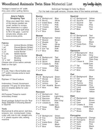 Woodland Animals PDF Download Quilt Pattern by Amy Bradley