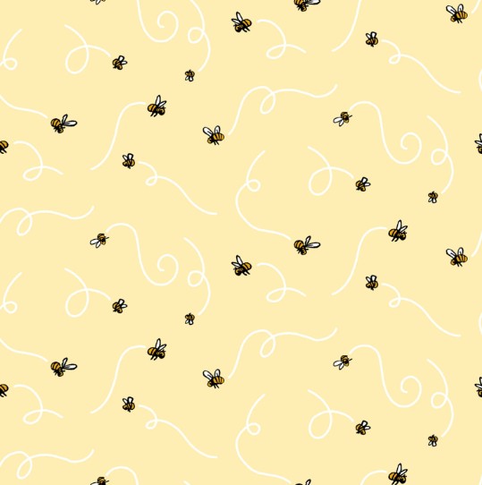 Winnie the Pooh Yellow Bees Cotton Fabric