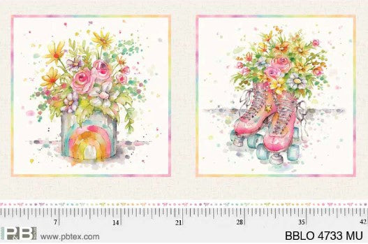Boots and Blooms Pillow Fabric Panel #25
