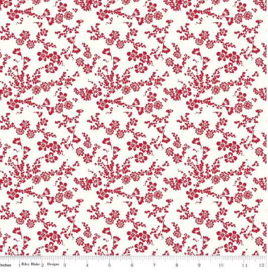 Red Delicious Velvet Cloud Floral for Riley Blake *