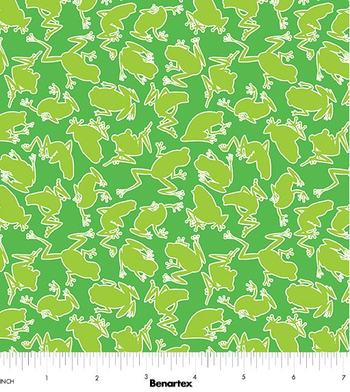 Camo Frogs Greeen Cotton Fabric