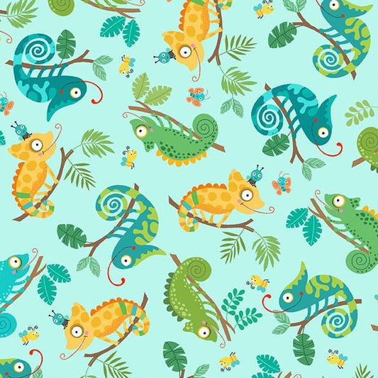 Chameleon Aqua Fabric by Michael Miller