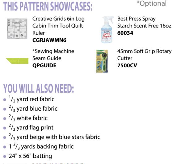 Glory in the Cabin Table Runner by Cut Loose Press Pattern