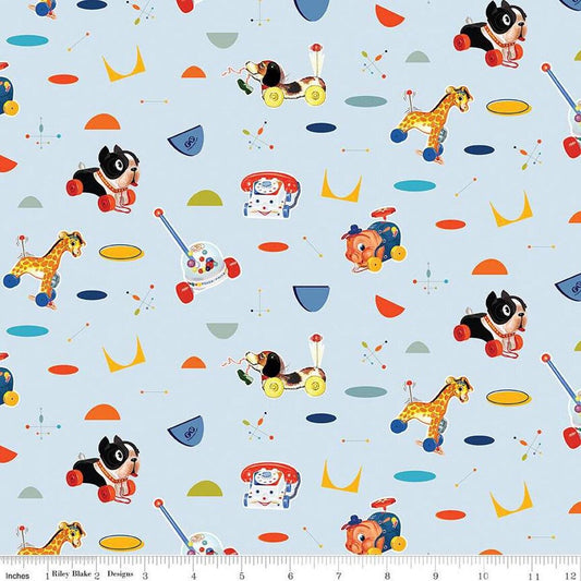 Pop 'n Play Caricature Toss Sky Blue Fisher-Price Toys for Riley Blake