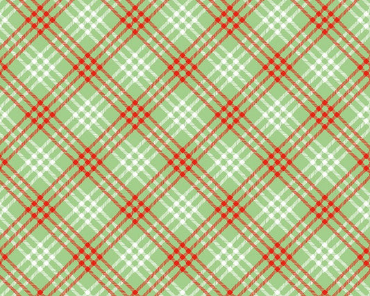 Christmas Joys Plaid Green and Red Fabric *
