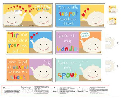 I'm a Little Teapot Book Fabric Panel #22**