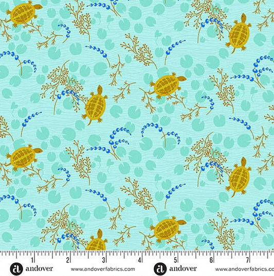 Camp Kitschy Lala Canoe Duck Egg Turtle Cotton Fabric