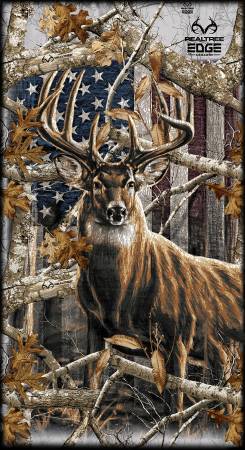 Realtree American Patriotic Deer Fabric Panel #88