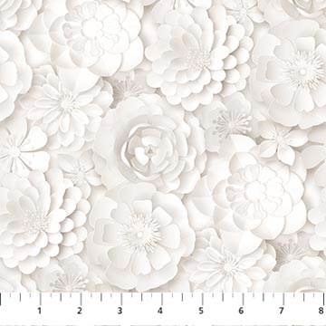 Paper White Floral Fabric