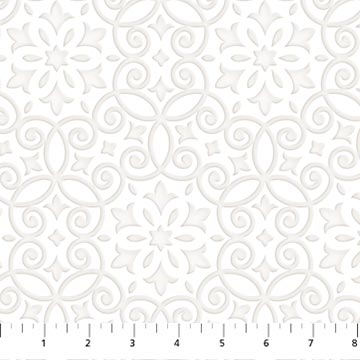Paper White Damask Fabric *