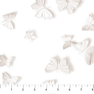 Paper White Butterfly Fabric