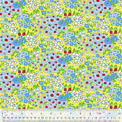 Wild Flour Yellow Cotton Quilting Fabric *