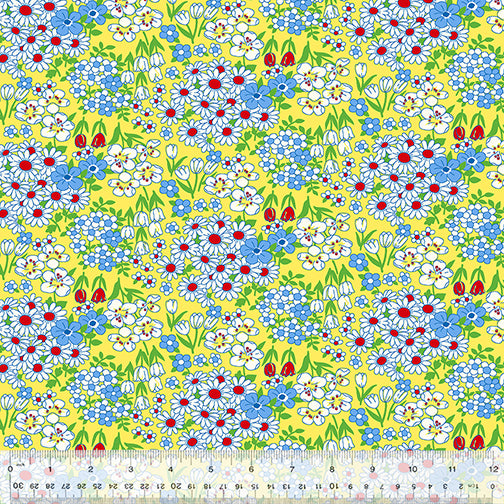 Wild Flour Yellow Cotton Quilting Fabric