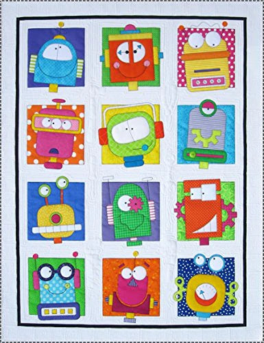 Quiltbot Robots Quilt and Pocket Organizer Pattern – Treasures Three
