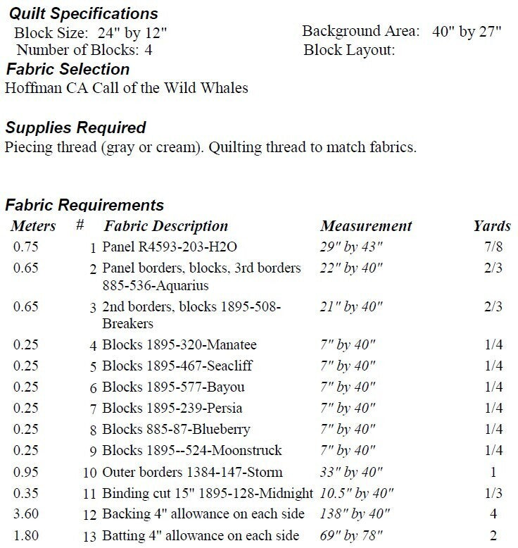 Artic Whales PDF Quilt Pattern by Castilleja Cotton