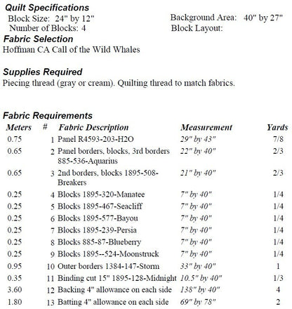 Artic Whales PDF Quilt Pattern by Castilleja Cotton