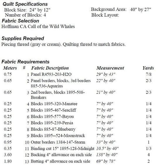 Artic Whales PDF Quilt Pattern by Castilleja Cotton