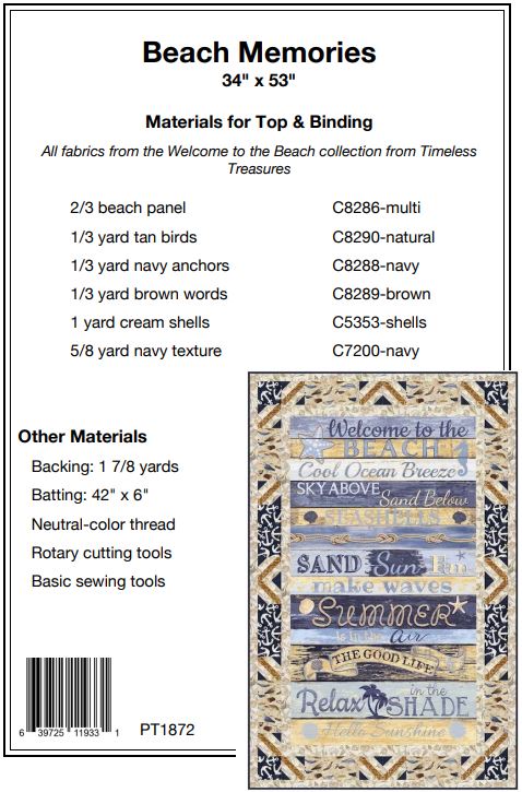 Beach Memories PDF Download Quilt Pattern by Pine Tree Country Quilts