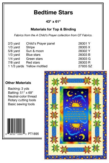 Bedtime Stars PDF Download Quilt Pattern by Pine Tree Country Quilts