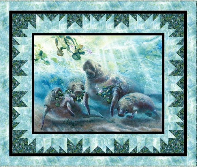 Center of Attention Manatees PDF Download Quilt Pattern by Pine Tree Country Quilts