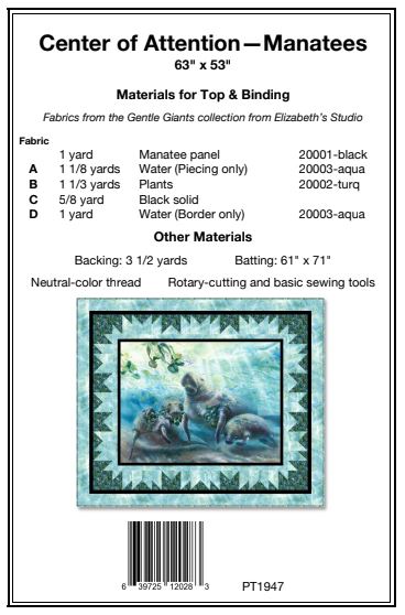 Center of Attention Manatees PDF Download Quilt Pattern by Pine Tree Country Quilts