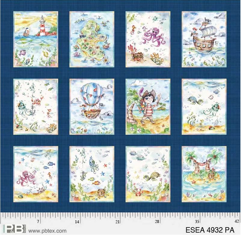 Enchanted Seas Pirate Fabric Panel