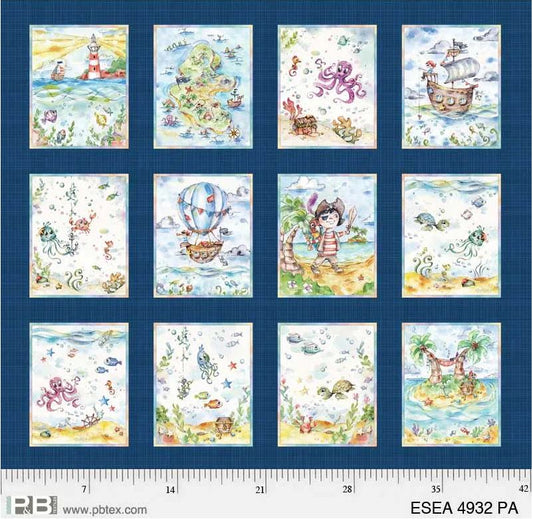 Enchanted Seas Pirate Fabric Panel #88