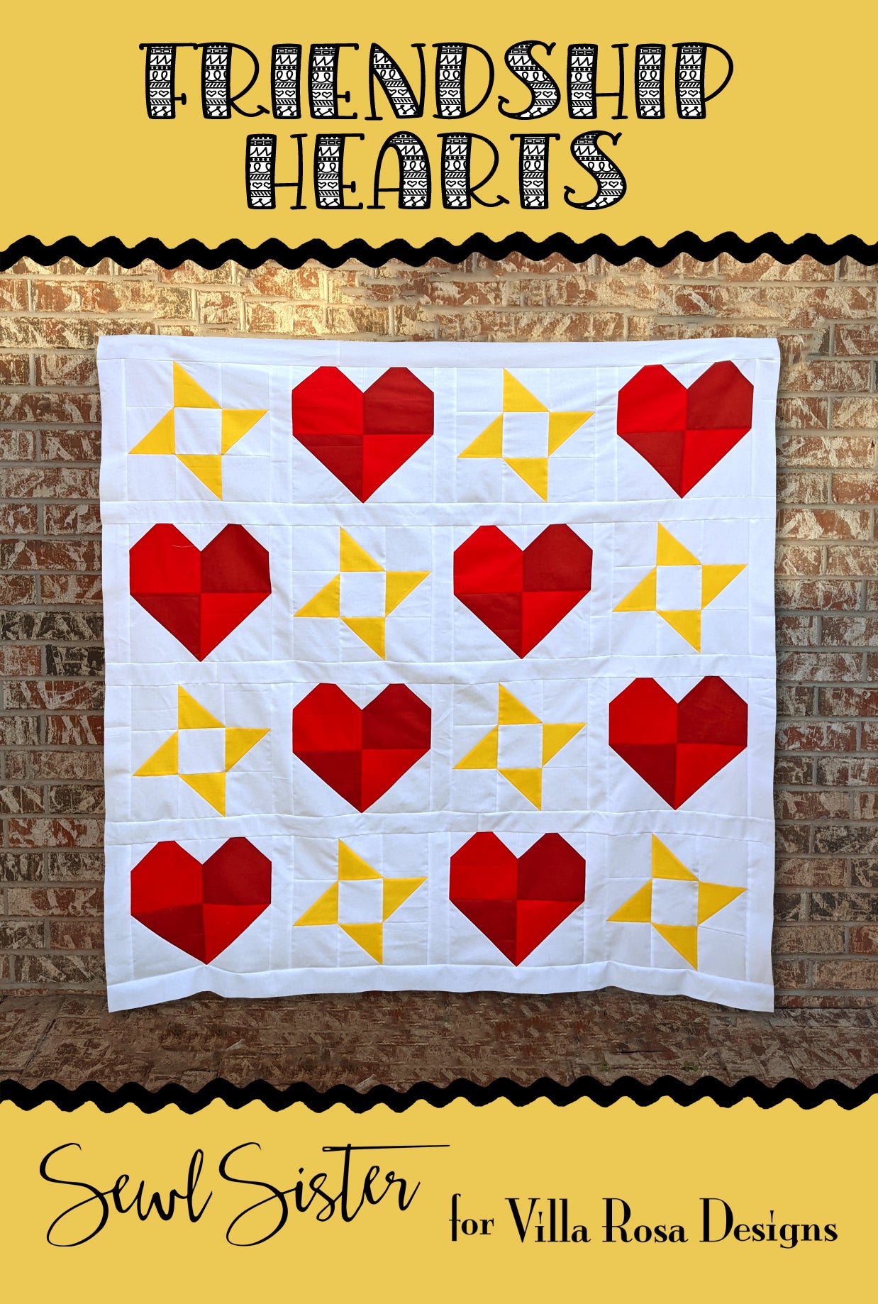 Friendship Hearts PDF Quilt Pattern by Villa Rosa Designs