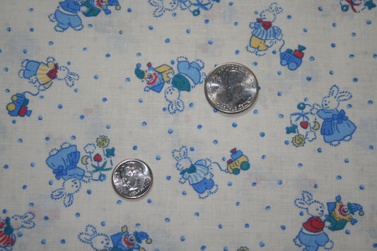 Vintage Bunny Cotton Quilting Fabric