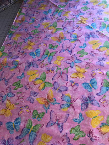 Crystaline Make Believe Glitter Butterfly Fabric *