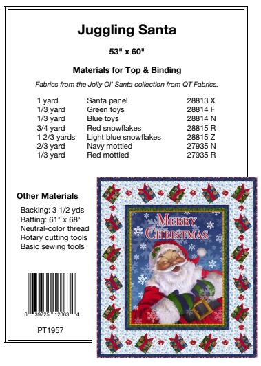 Juggling Santa PDF Download Quilt Pattern by Pine Tree Country Quilts