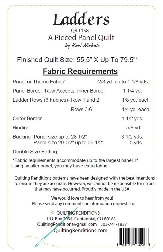 Ladders PDF Download Panel Quilt Pattern by Quilting Renditions