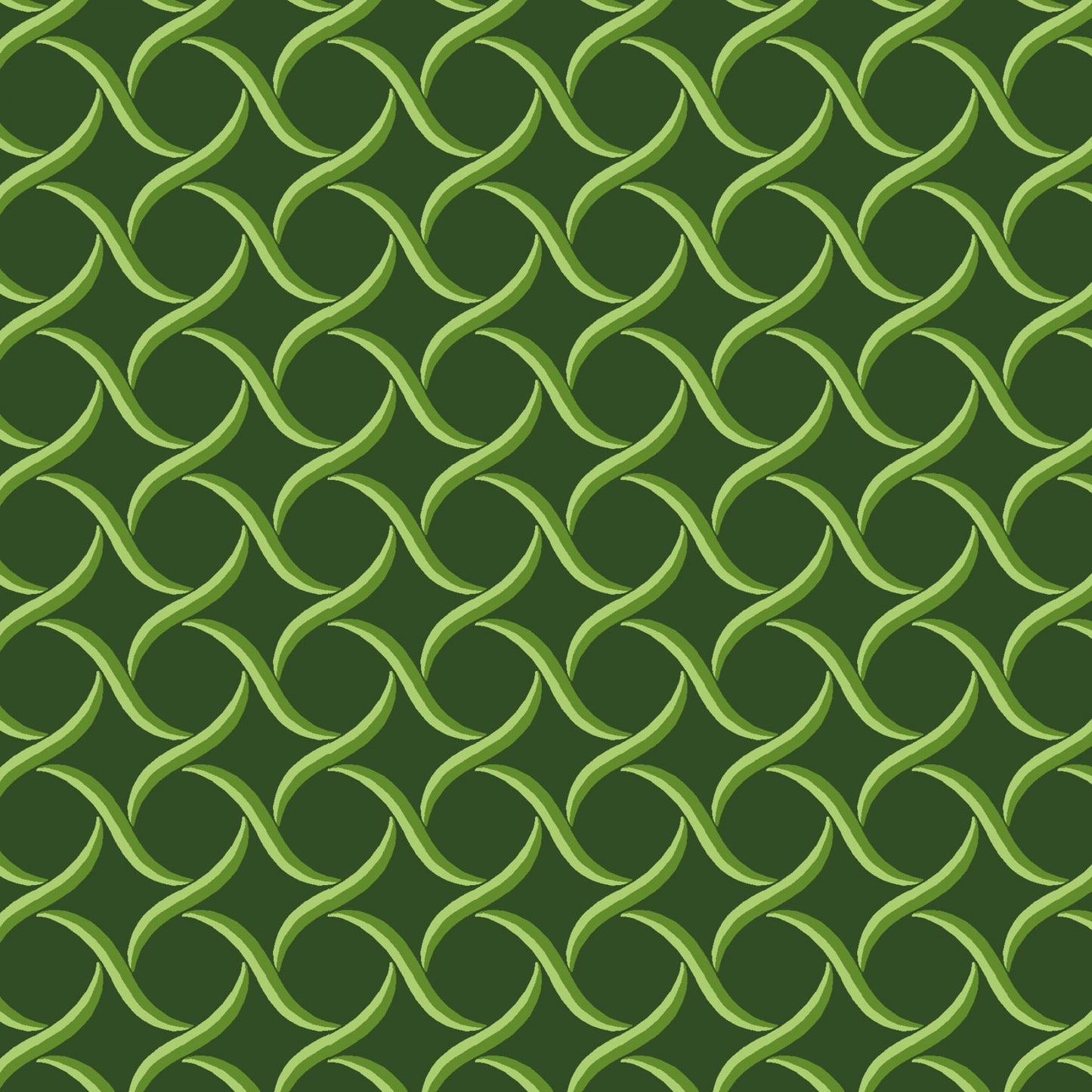 Sommersville Geometric Green on Green Cotton Quilting Fabric *