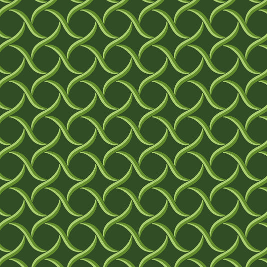 Sommersville Geometric Green on Green Cotton Quilting Fabric *