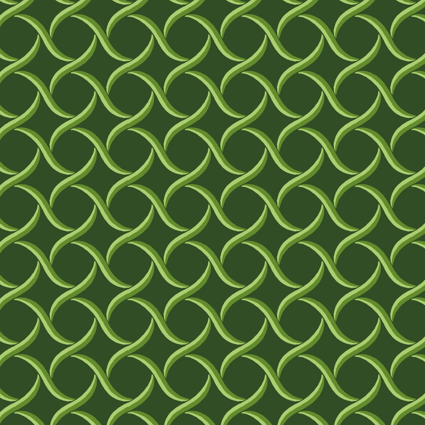 Sommersville Geometric Green on Green Cotton Quilting Fabric