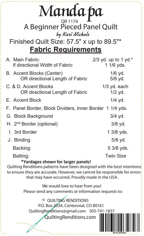 Mandapa PDF Quilt Pattern by Quilting Renditions