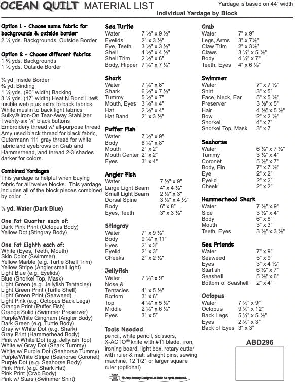 Ocean PDF Download Quilt Pattern by Amy Bradley