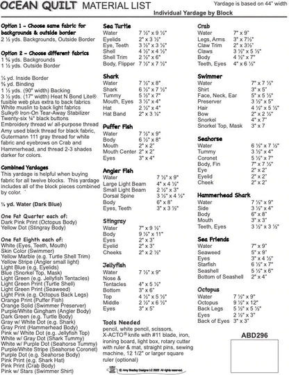 Ocean PDF Download Quilt Pattern by Amy Bradley