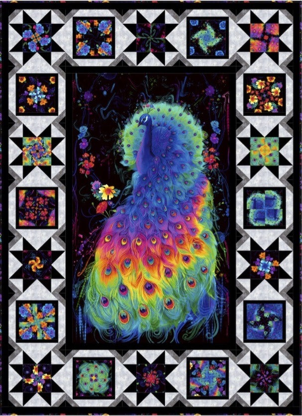 Peacock Twist Fabric Panel Quilt Pattern